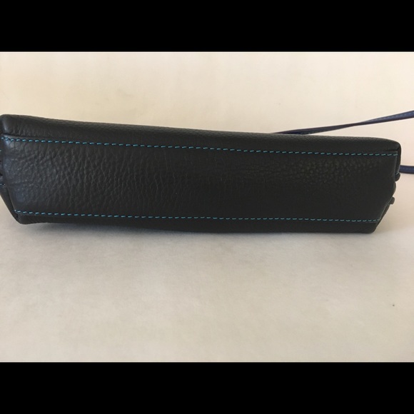 Mywalit Rio BLACK TURQUOISE ZIP TOP Bag CROSSBODY - Picture 8 of 10